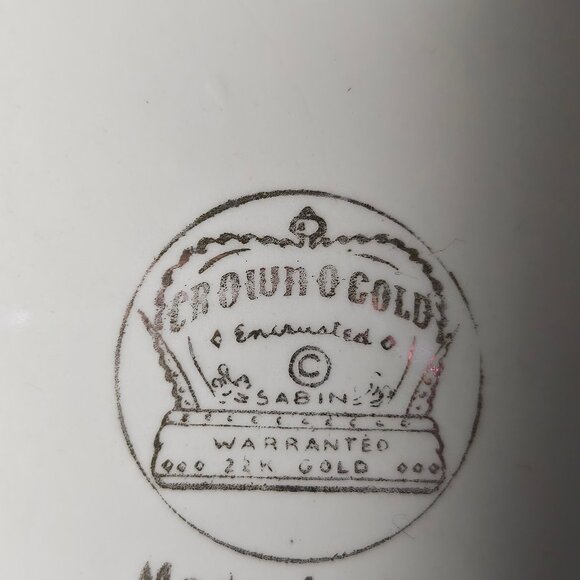 Vintage Rare 22 Karat Crown Of Gold Encrusted 10" Plate by Sabin - Picture 6 of 9